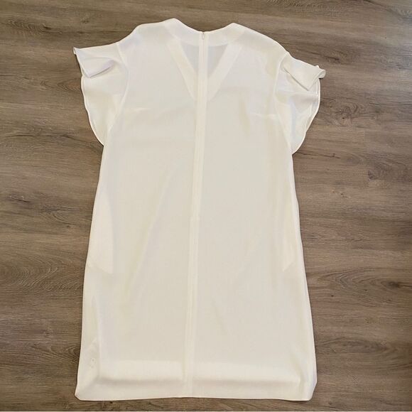 NEW ESCADA SHIFT V-NECK MIDI DRESS OFF WHITE SZ42=L - Picture 6 of 15